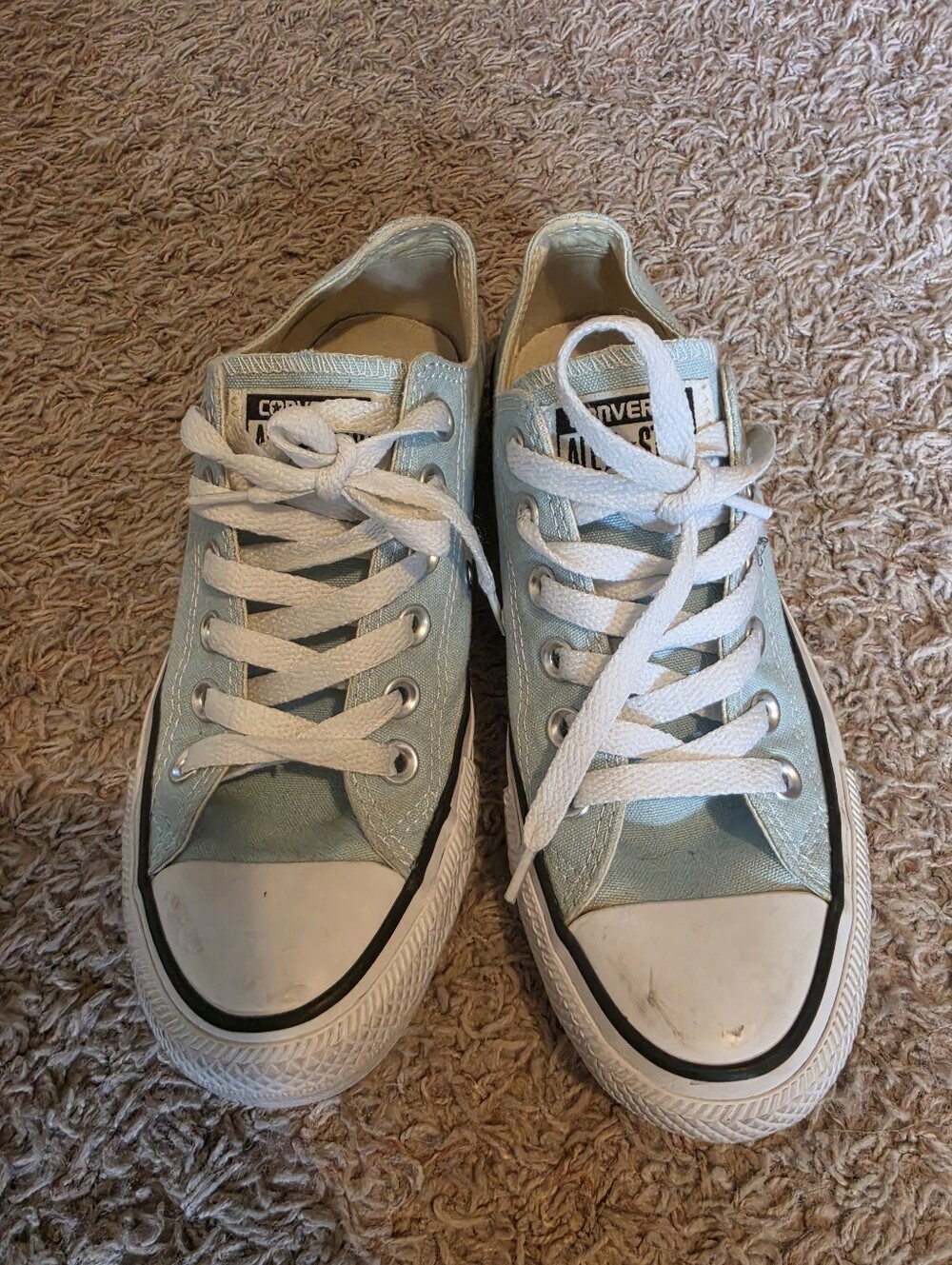 Converse Low Top Canvas Sneakers in Light Blue - Converse